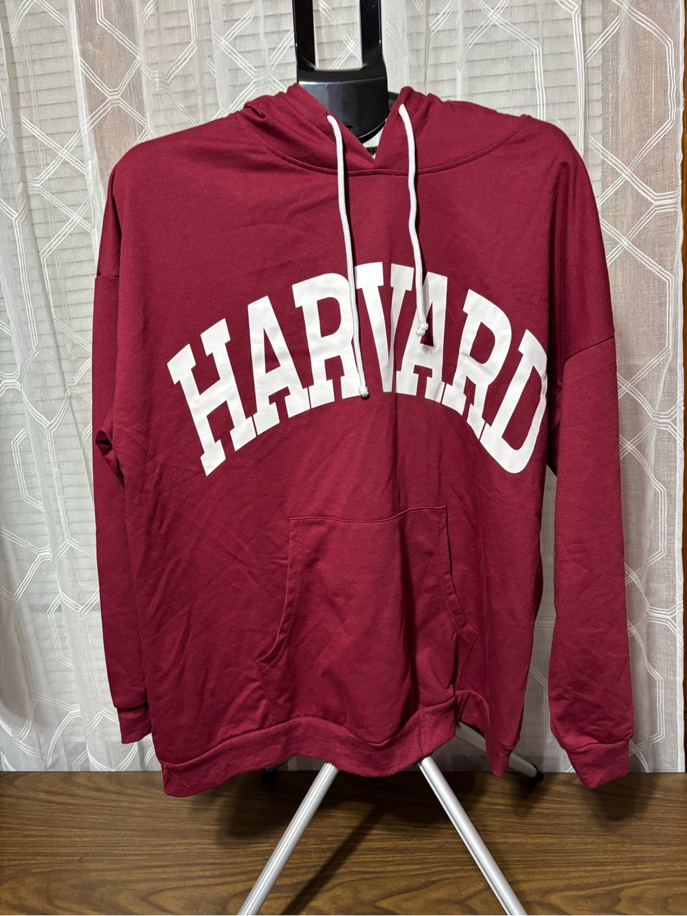 Harvard Pesion Offical Licensed Arched Text Hoodie Maroon/White 28/30L